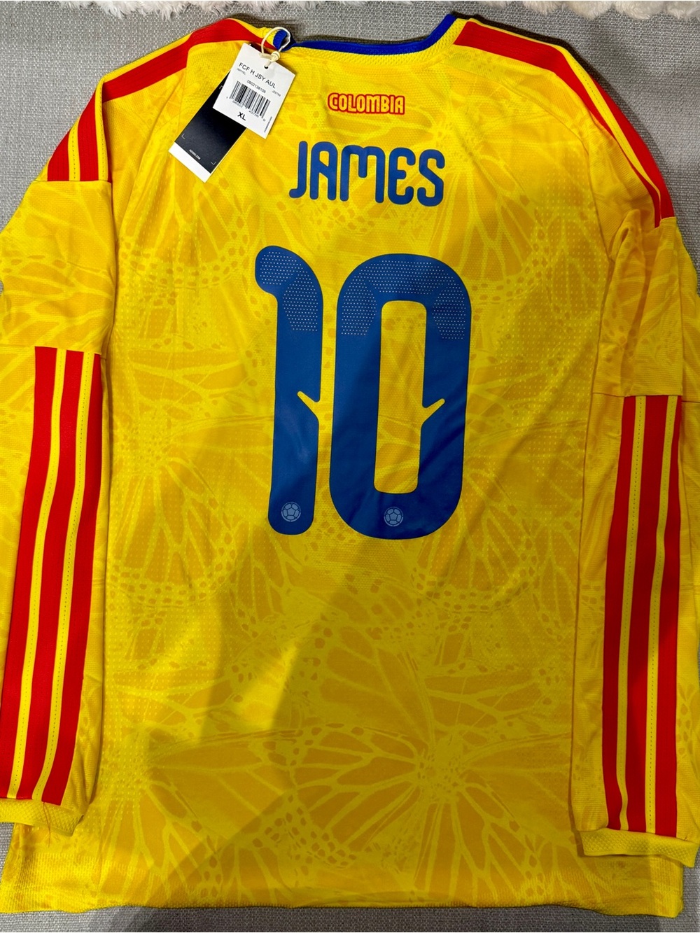 NWT adidas Colombia James Rodríguez #10 Authentic Player Version Home Jersey LS